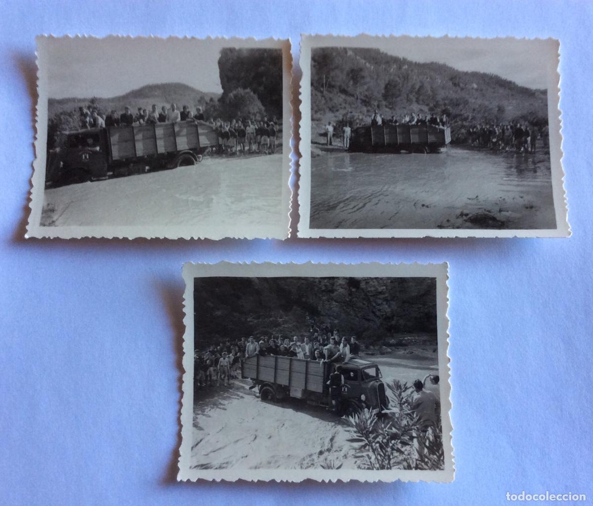 Military Antiques: 3 FOTOGRAF&Iacute;AS FALANGE FRENTE DE JUVENTUDES OJE O.J.E. CRUCE R&Iacute;O EN CAMI&Oacute;N MANIOBRAS