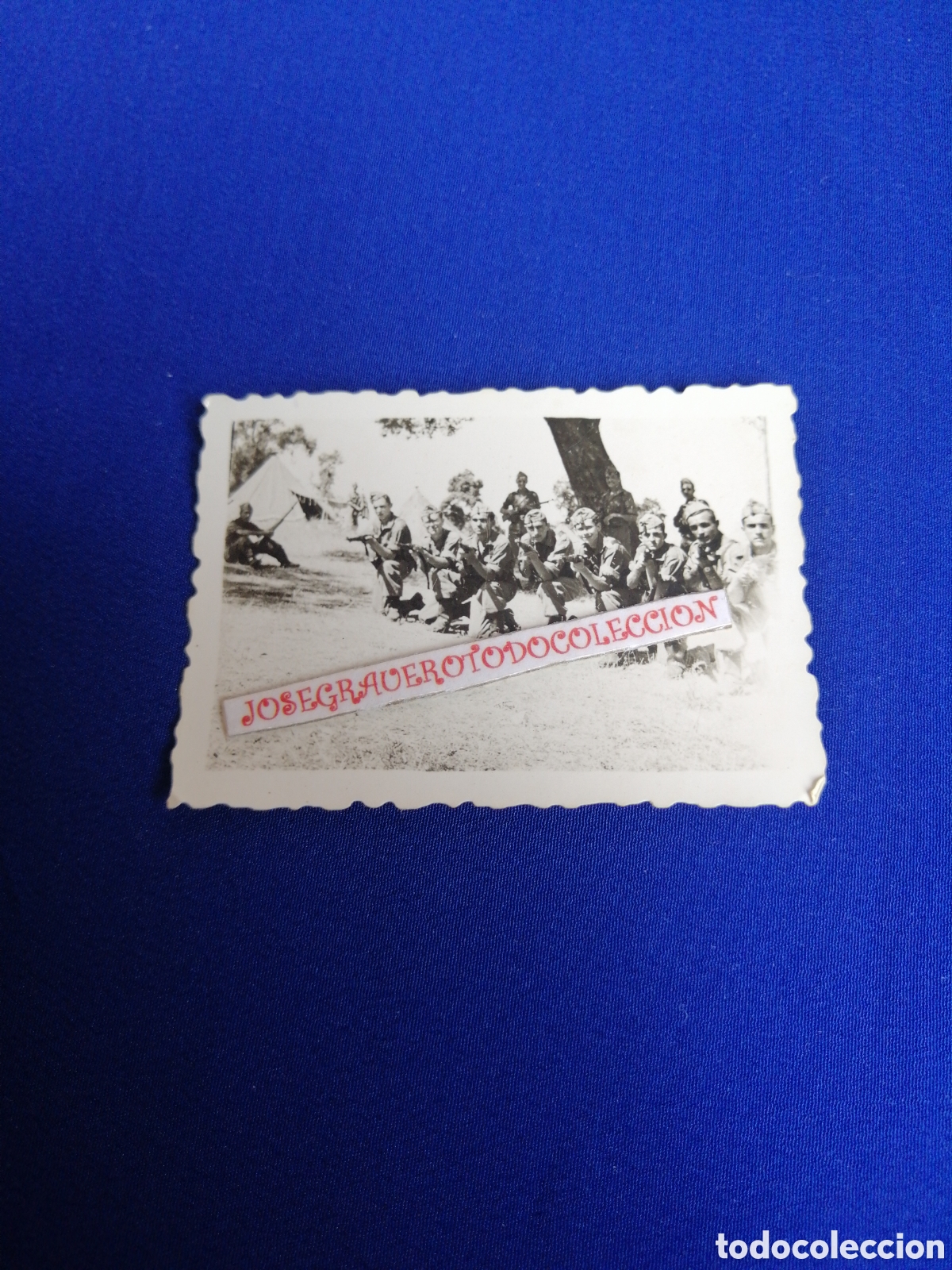 Militaria: SOLDADOS EJ&Eacute;RCITO ESPA&Ntilde;OL APUNTANDO FUSILES FOTOGRAF&Iacute;A ANTIGUA