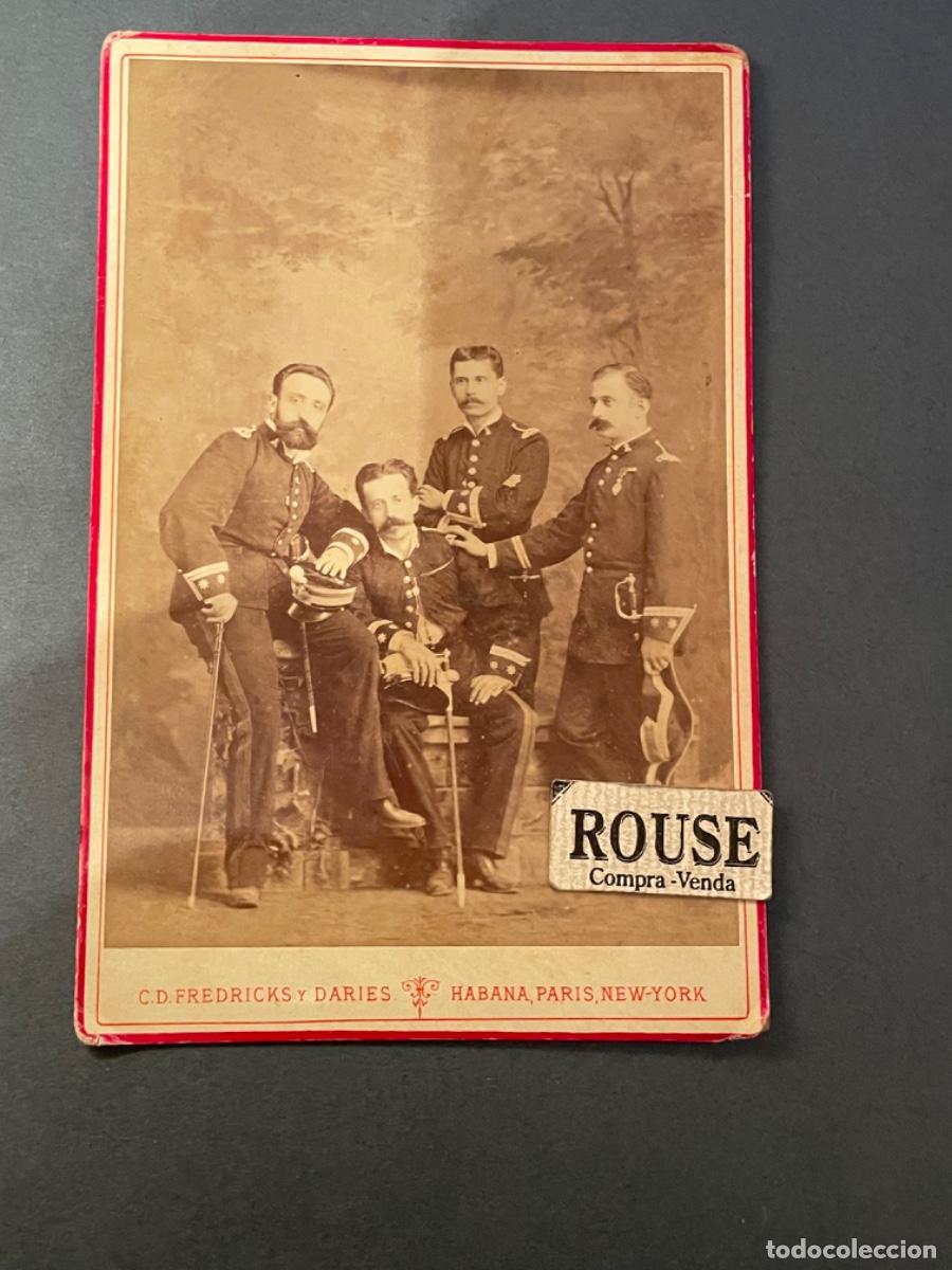 Militaria: GUERRA DE CUBA - ANTIGUA FOTOGRAFIA ALBUMINA MILITARES ESPA&Ntilde;OLES FOTOGRAFO C.D. FREDRICKS Y DARIES