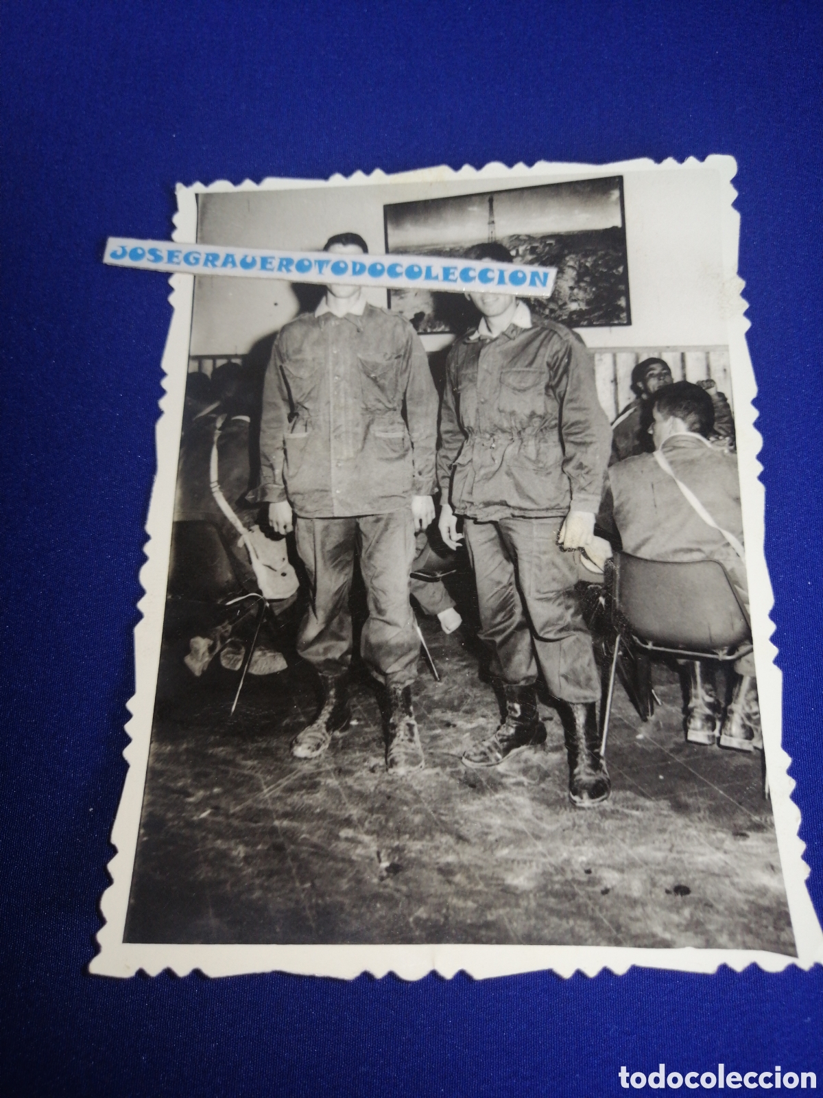 Militaria: MILITARES EJ&Eacute;RCITO ESPA&Ntilde;OL EN EL COMEDOR FOTOGRAF&Iacute;A ANTIGUA