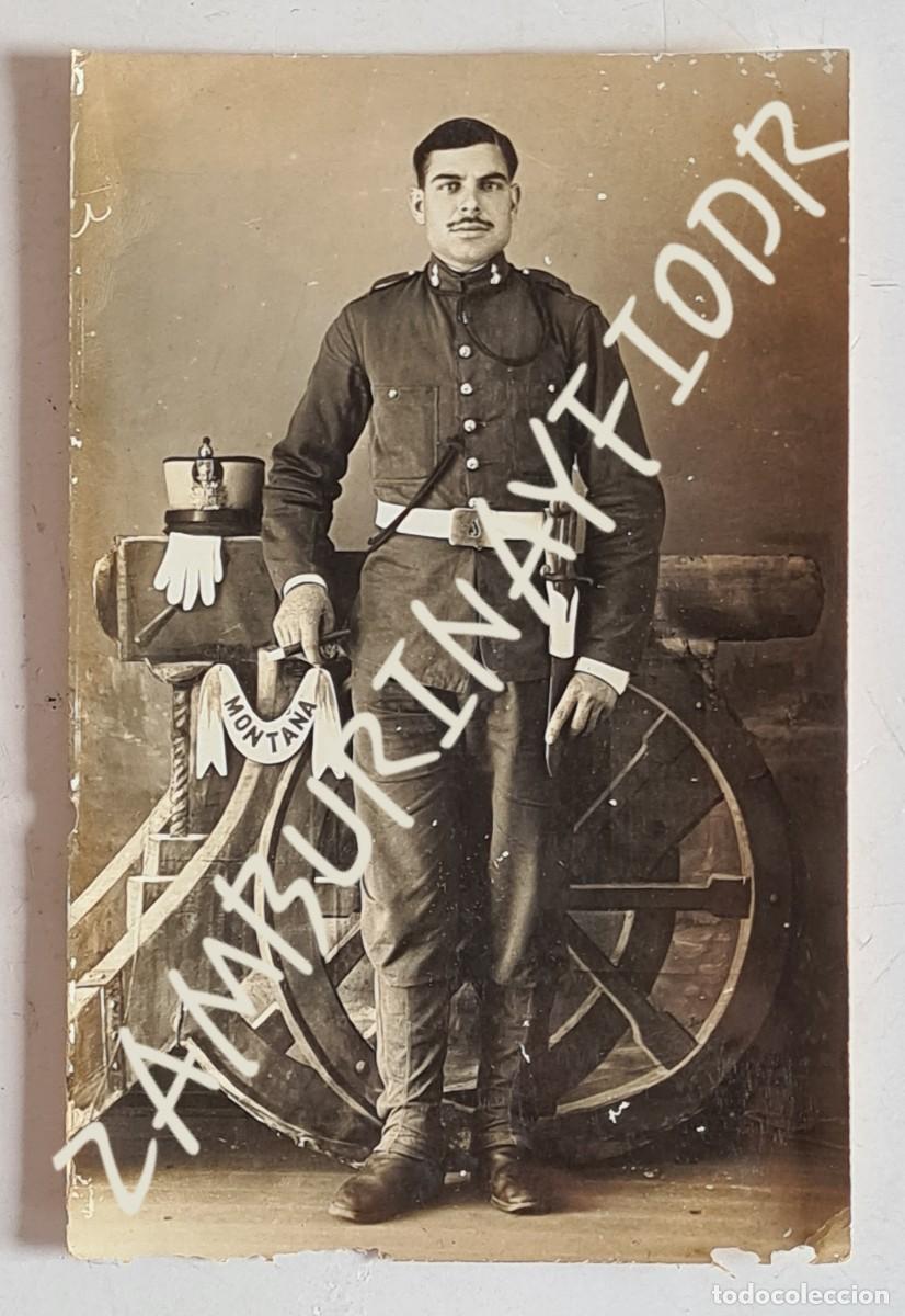 Military Antiques: Antigua Fotograf&iacute;a Militar Soldado Artiller&iacute;a 1 Monta&ntilde;a Ej&eacute;rcito Alfonso XIII - Ca&ntilde;&oacute;n