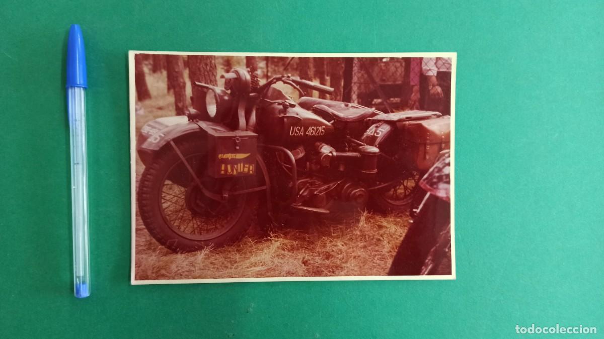 Militaria: Antigua fotografia moto sidecar militar americana a identificar.