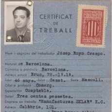 Militaria: GENERALITAT DE CATALUNYA - CERTIFICAT DE TREBALL - MNUFCTURAS SKLAR - 24.09.1938 - 151X107MM
