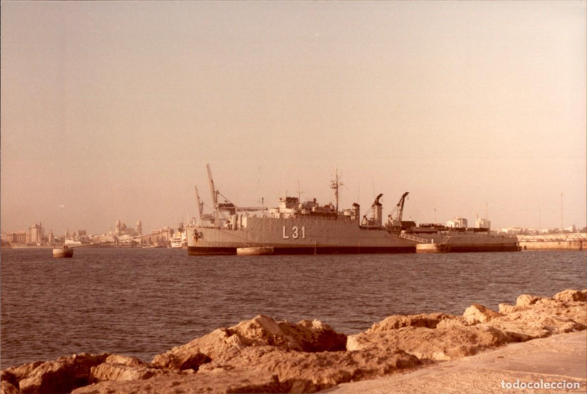 Militaria: L22 Buque transporte Galicia Maniobras de la Armada Espa&ntilde;ola de guerra en el Golfo de Cadiz A&ntilde;os 80