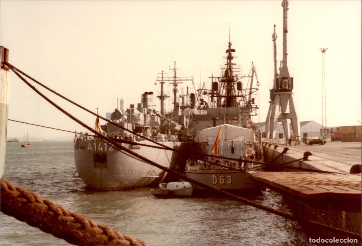 Militaria: D63 Destructor Mendez Nu&ntilde;ez Maniobras de la Armada Espa&ntilde;ola de guerra en el Golfo de Cadiz A&ntilde;os 80