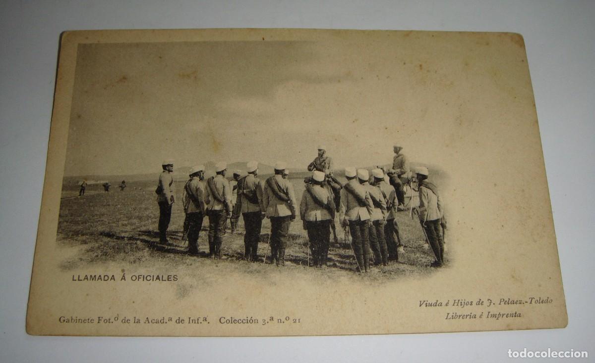 Militaria: Antigua postal fotogr&aacute;fica. Llamada a Oficiales.