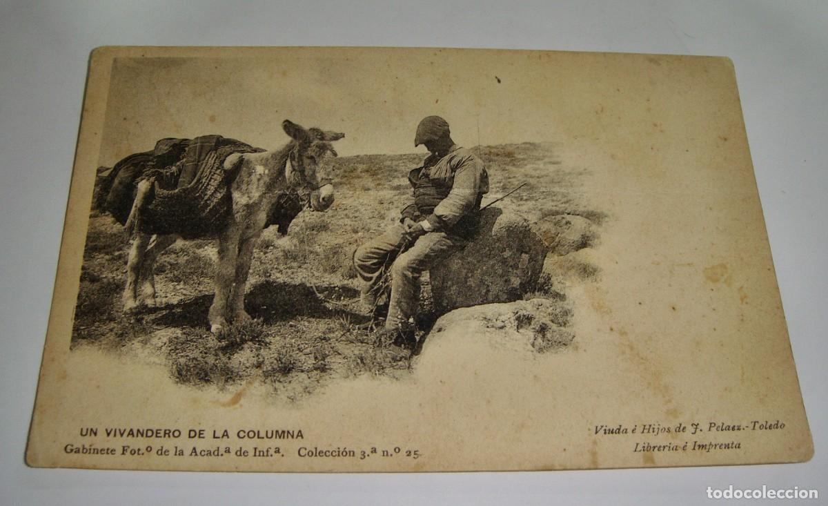 Militaria: Antigua foto postal. Un Vivandero de la Columna. Gabinete fotogr&aacute;fico de la Academia de Infanter&iacute;a.