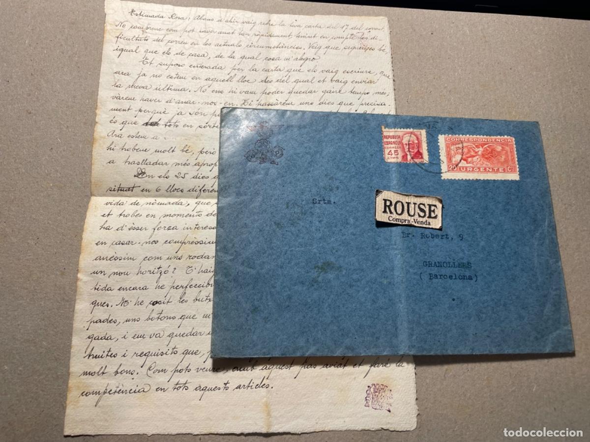 Militaria: GUERRA CIVIL - ANTIGUA CARTA CON SU SOBRE MANDADA 25 ABRIL 1938 DESDE JEFATURA DE RETAGUARDIA Y TRAN