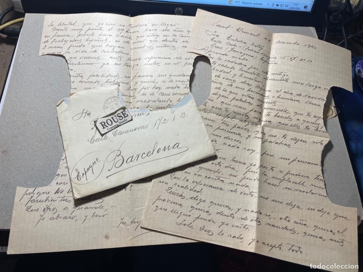 Militaria: GUERRA CIVIL (CAMPOS DE CONCENTRACION - DE TRABAJADORES FRANCIA) SOBRE Y CARTA MANDADA DESDE ST. CLE