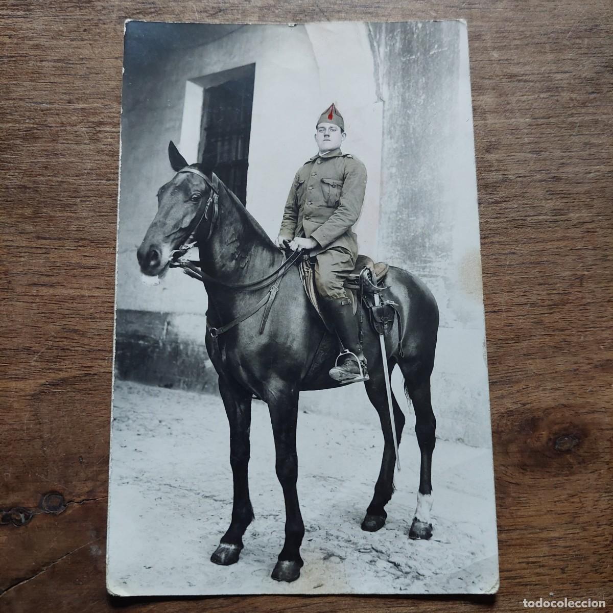 Militaria: Foto postal soldado caballeria