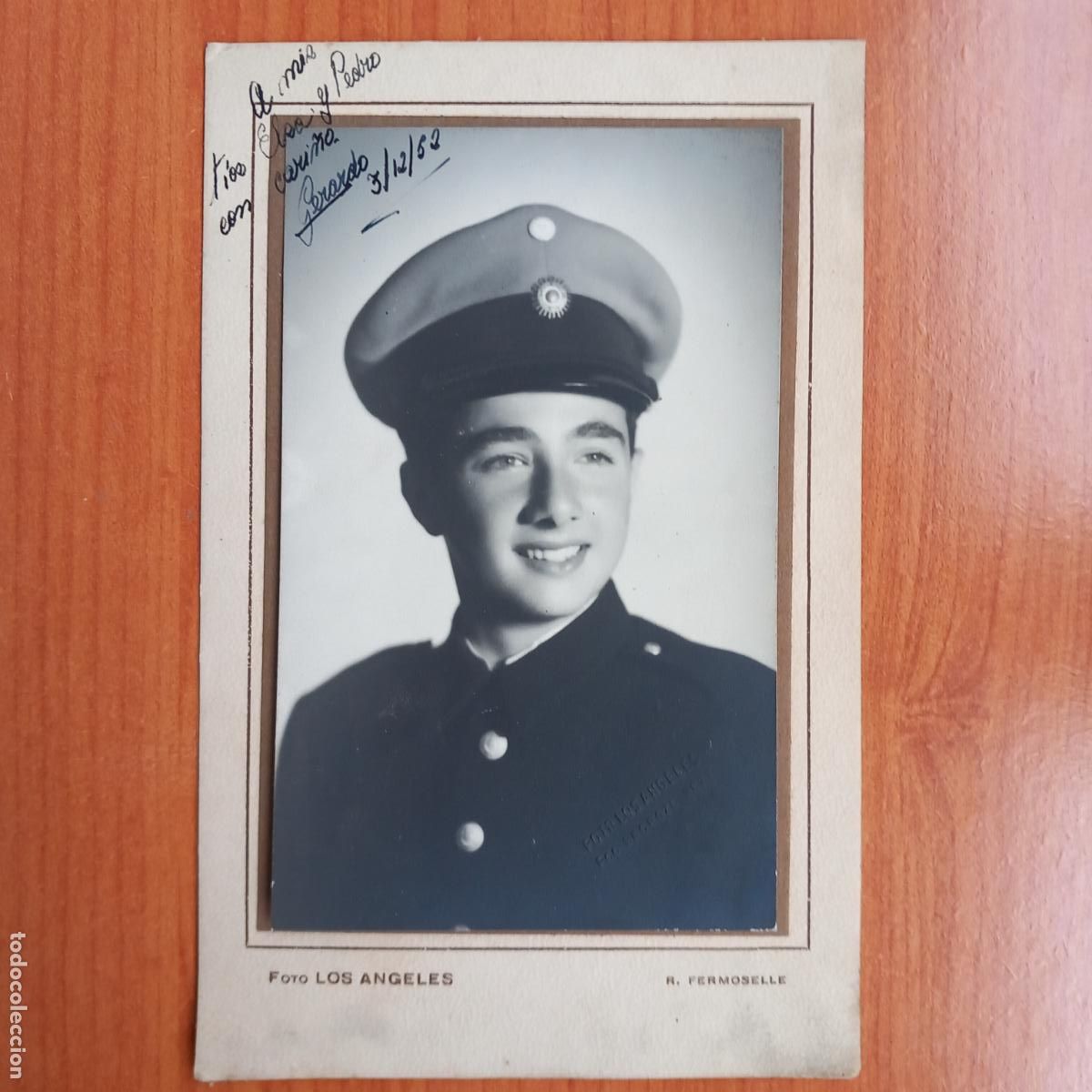 Militaria: Fotograf&iacute;a militar 1952 18 x 12 incluido el portafoto