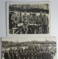 Militaria: 2 ANTIGUAS FOTOGRAFÍAS, GRUPO DE MILITARES , UNIFORMES, 1ª GUERRA MUNDIAL, 1917, VER FOTOS