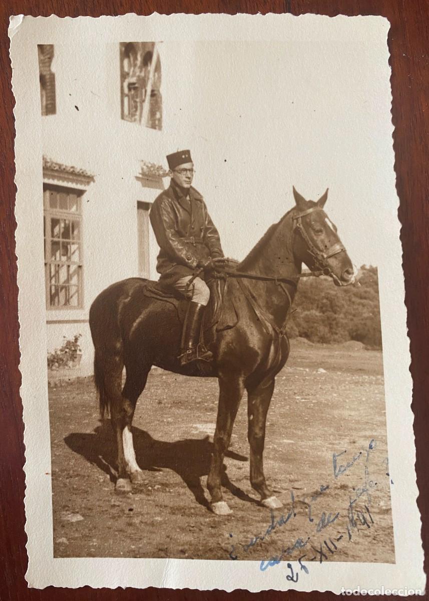 Militaria: FOTOGRAFIA DE REGULARES, TETUAN 1941 OFICIAL A CABALLO, PROTECTORADO ESPA&Ntilde;OL EN MARRUECOS, TAMA&Ntilde;O P