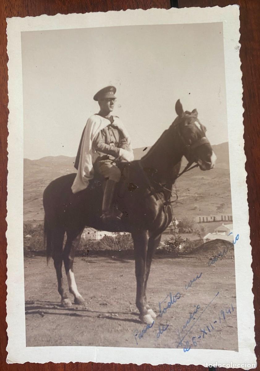 Militaria: FOTOGRAFIA DE REGULARES, TETUAN 1942 OFICIAL A CABALLO, PROTECTORADO ESPA&Ntilde;OL EN MARRUECOS, TAMA&Ntilde;O P