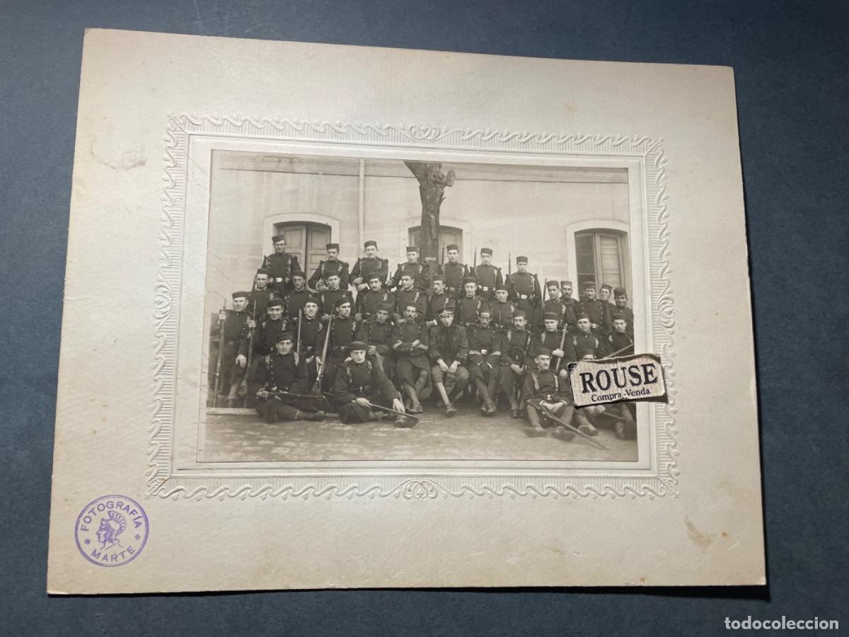Militaria: MILITAR - ANTIGUA FOTOGRAFIA MILITARES EPOCA DE ALFONSO XIII - FOTOGRAFIA MARTE , MONTADA SOBRE CART