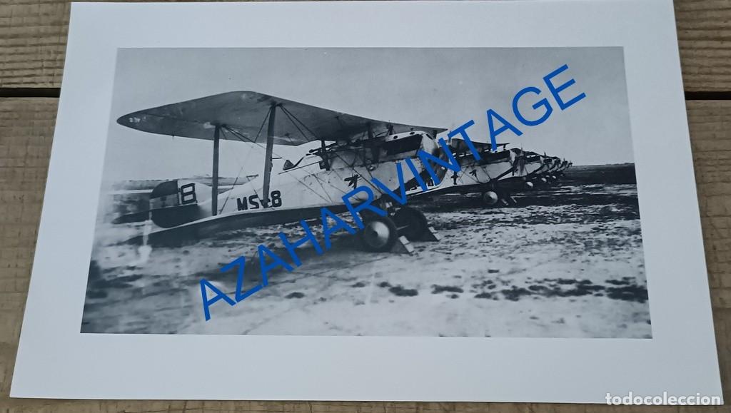 Militaria: AVIACION, ANTIGUA FOTOGRAFIA DE ESCUADRILLA DE AVIONES, SACADA DEL CLICHE ORIGINAL, 205X130MM