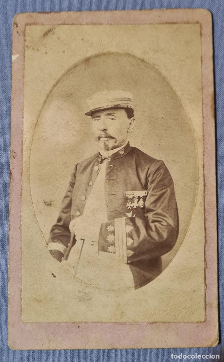 Militaria: Fotograf&iacute;a antigua de un Coronel de Infanter&iacute;a de Marina, Cuba colonial alrededor de 1870.