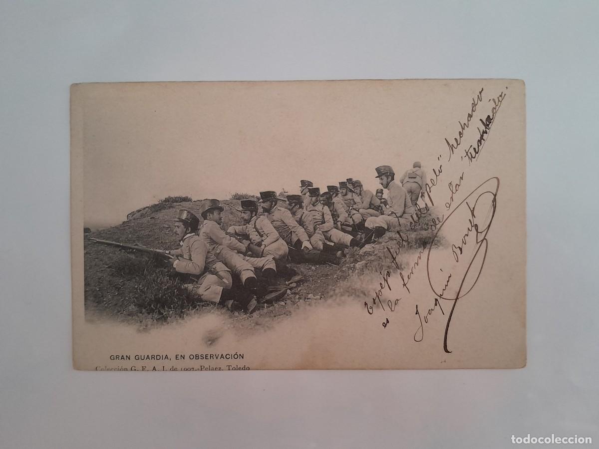 Militaria: ANTIGUA TARJETA POSTAL GRAN GUARDIA MILITAR EN OBSERVACION TOLEDO EPOCA ALFONSO XIII RV 2297