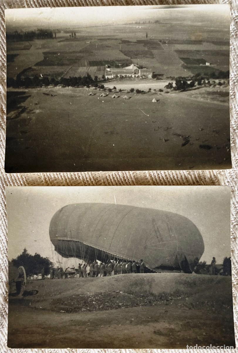 Militaria: 2 ANTIGUAS FOTOGRAFIAS DE MILITARES DE INGENIEROS SERVICIO DE AEROSTACION DE LA ACADEMIA DE GUADALAJ