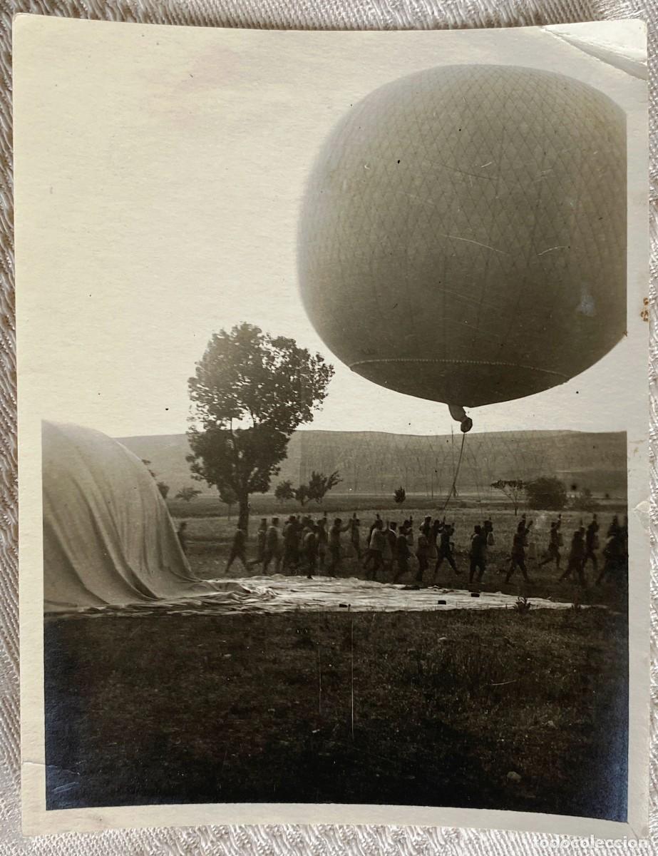 Militaria: ANTIGUA FOTOGRAFIA DE GLOBO AEROSTATICO 1918 MILITARES DE INGENIEROS SERVICIO DE AEROSTACION DE LA A