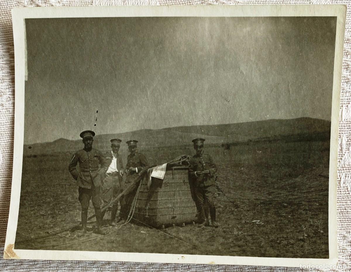 Militaria: ANTIGUA FOTOGRAFIA 1918 OFICIALES DE INGENIEROS EN SAN SEBASTIAN DE LOS REYES DEL SERVICIO DE AEROST