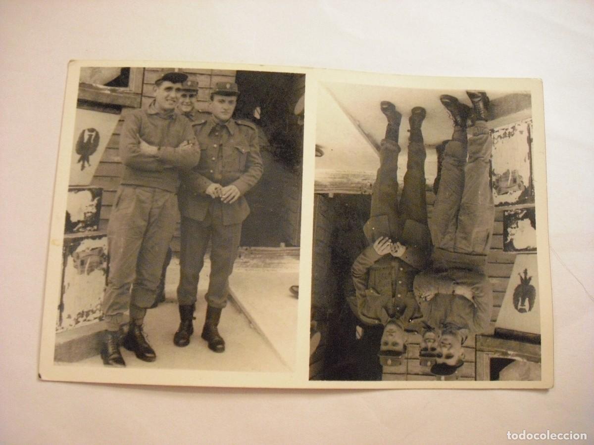 Militaria: FOTO MILITAR RARA, CON 3 SOLDADOS EN POSICION INVERSA