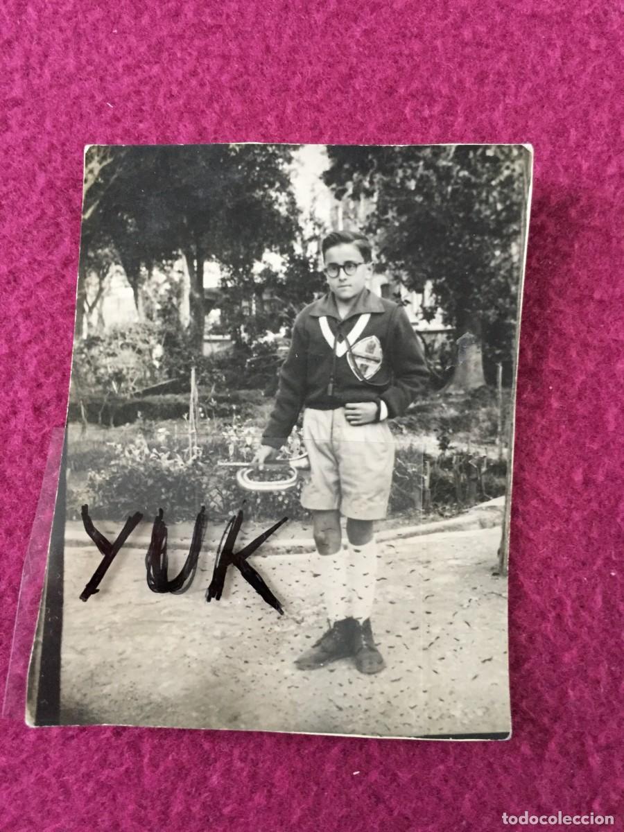Militaria: Bonita foto de joven con traje de los campamentos falange OJE - a&ntilde;os 40
