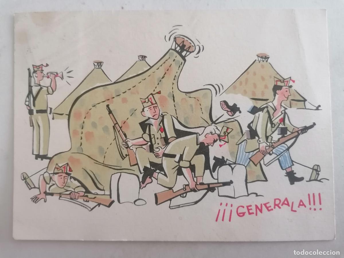 Militaria: POSTAL MILITAR HUMORISTA, GENERALA, A&Ntilde;O 1956, MEDIDAS 14 X 10 CM