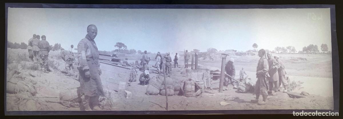Militaria: Historica fotograf&iacute;a en negativo de la guerra ruso-japonesa 1904 1905, Manchuria, antigua y original
