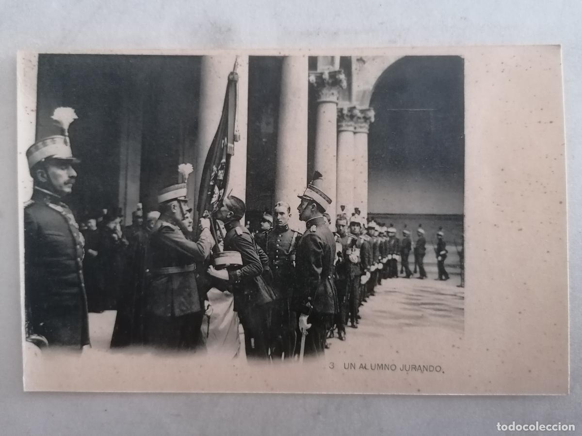 Militaria: POSTAL MILITAR N&ordm; 3, JURA DE BANDERA, UN ALUMNO JURANDO, FOTOTIPIA HAUSER Y MENET