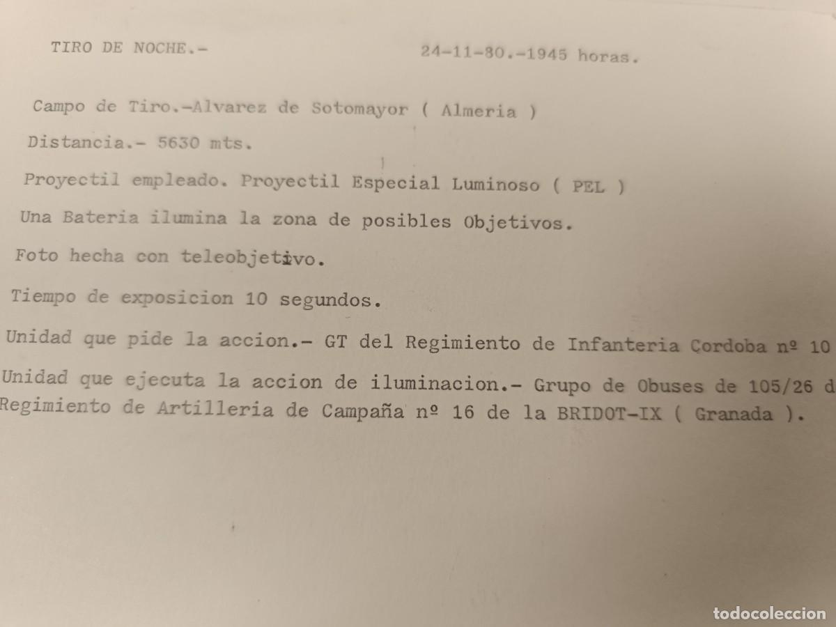 Military Antiques: 2 FOTOGRAF&Iacute;AS DE TIRO DE NOCHE, A&Ntilde;OS 80 CAMPAMENTO ALVAREZ SOTOMAYOR,CON FICHA DEL EJERCICIO DE TIRO