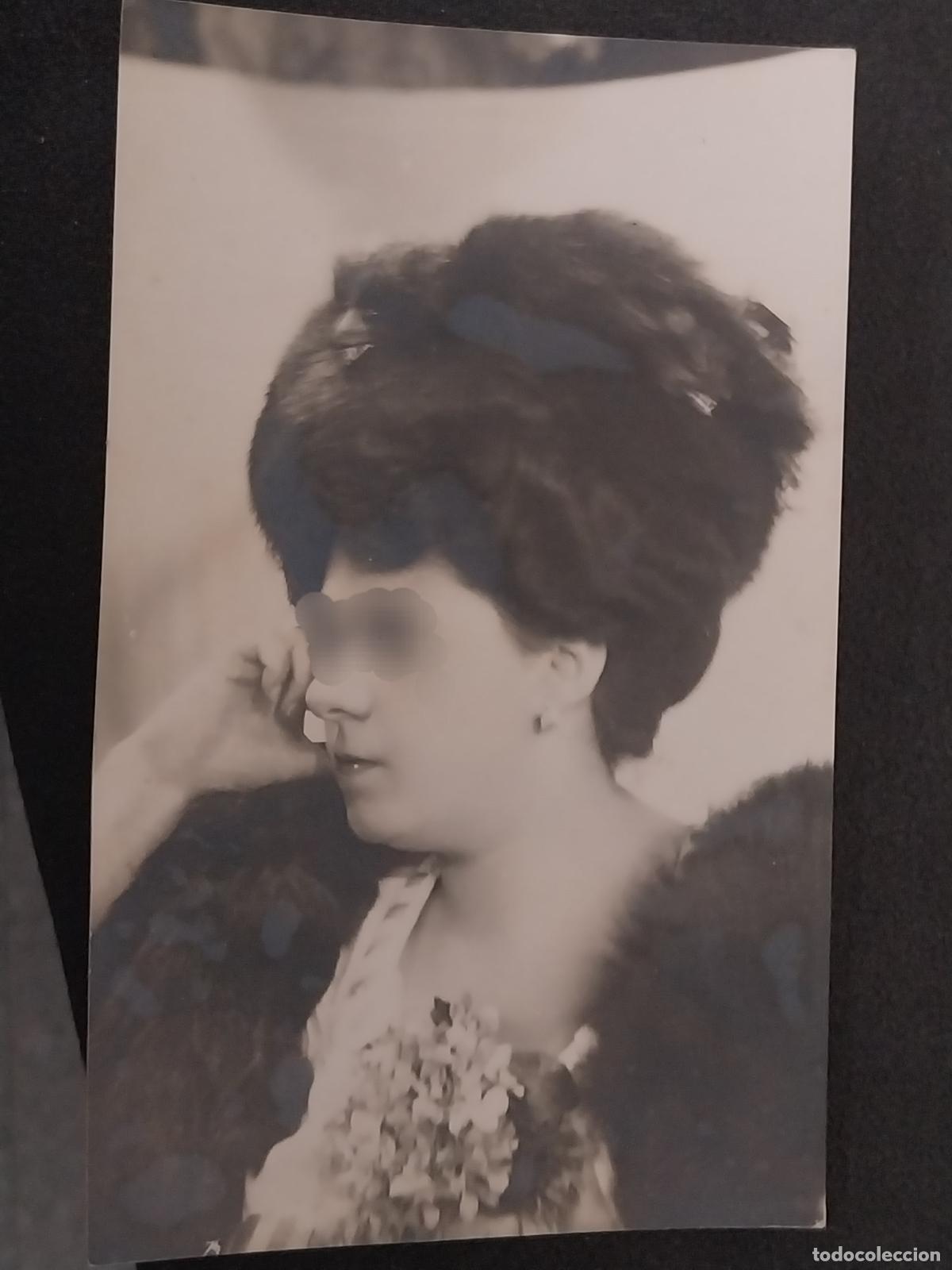 Military Antiques: DAMA SOMBRERO FOTO DORSO POSTAL 1920 APROX