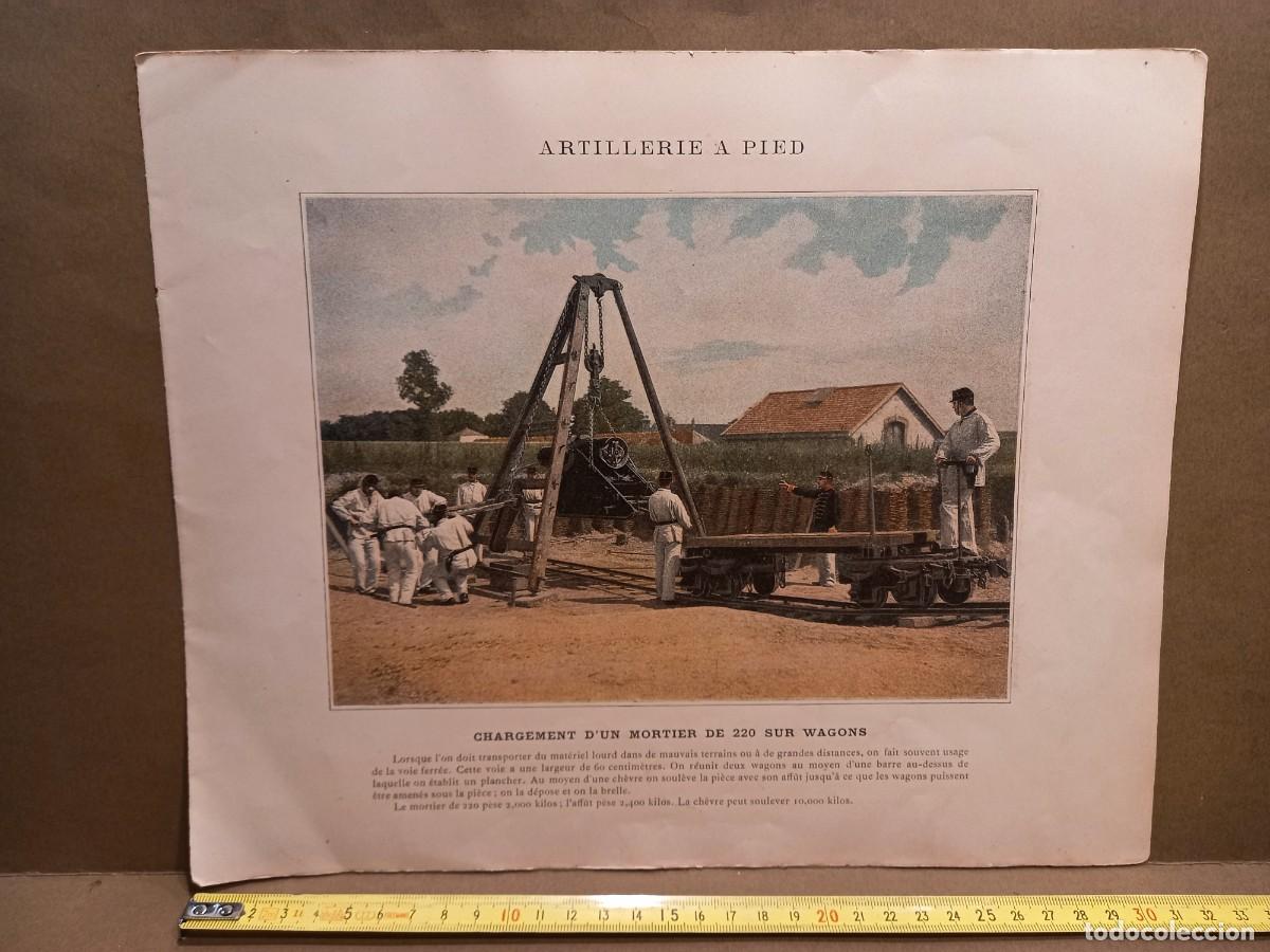 Military Antiques: MILITAR FOTOGRABADO A COLOR ARTILLERIA ARTILLERIE A PIED PRINCIPIO SIGLO XX / COMPRA M&Iacute;NIMA 5&euro;
