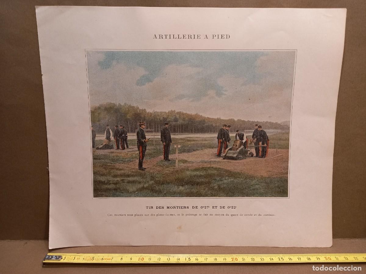 Military Antiques: MILITAR FOTOGRABADO A COLOR ARTILLERIA ARTILLERIE A PIED PRINCIPIO SIGLO XX / COMPRA M&Iacute;NIMA 5&euro;