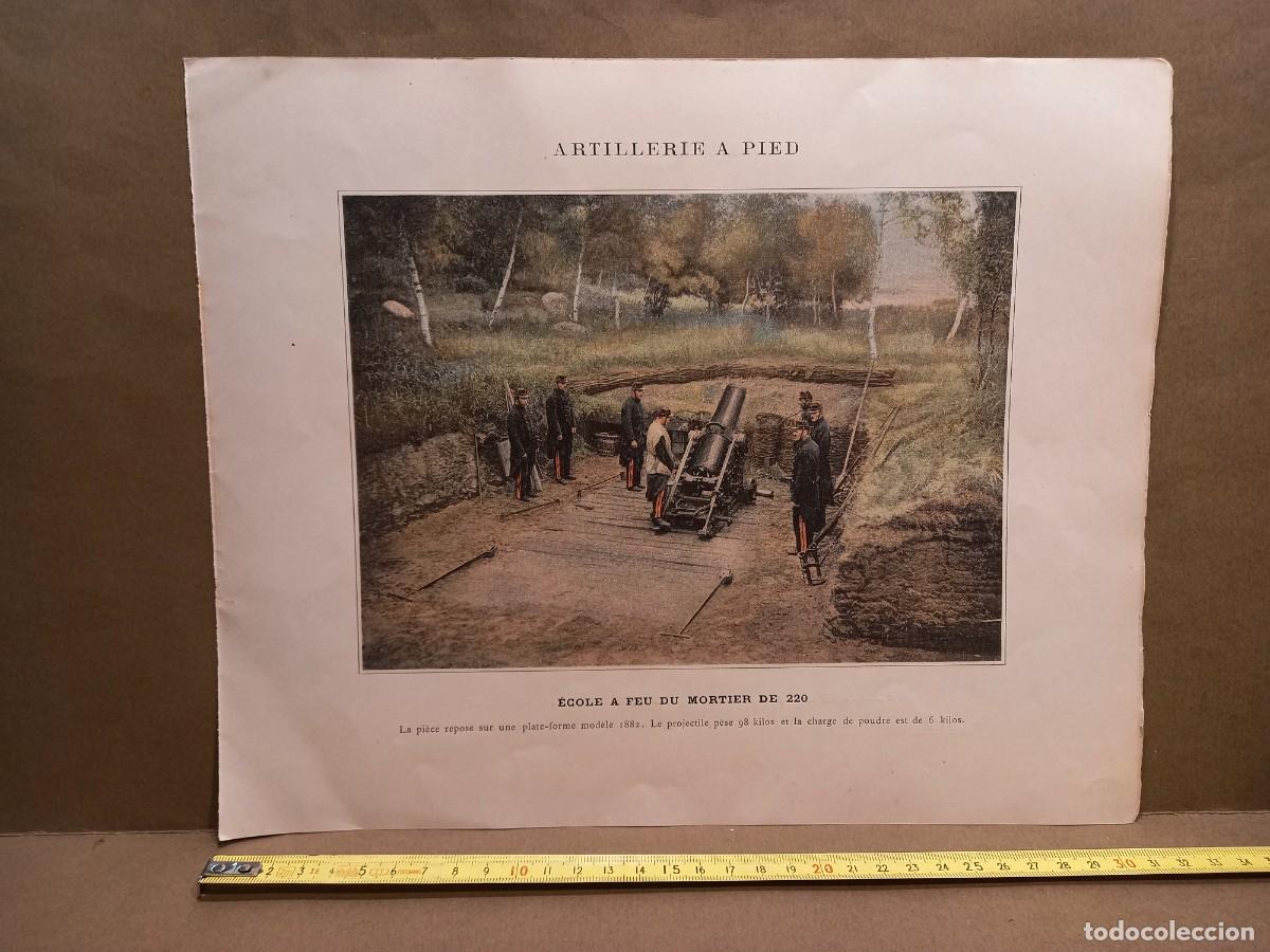 Military Antiques: MILITAR FOTOGRABADO A COLOR ARTILLERIA ARTILLERIE A PIED PRINCIPIO SIGLO XX / COMPRA M&Iacute;NIMA 5&euro;