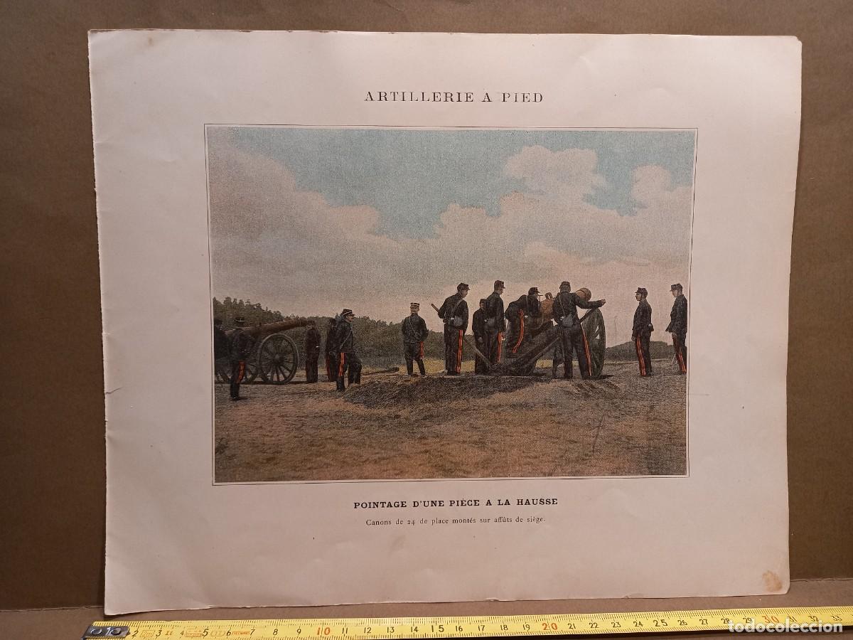 Military Antiques: MILITAR FOTOGRABADO A COLOR ARTILLERIA ARTILLERIE A PIED PRINCIPIO SIGLO XX / COMPRA M&Iacute;NIMA 5&euro;