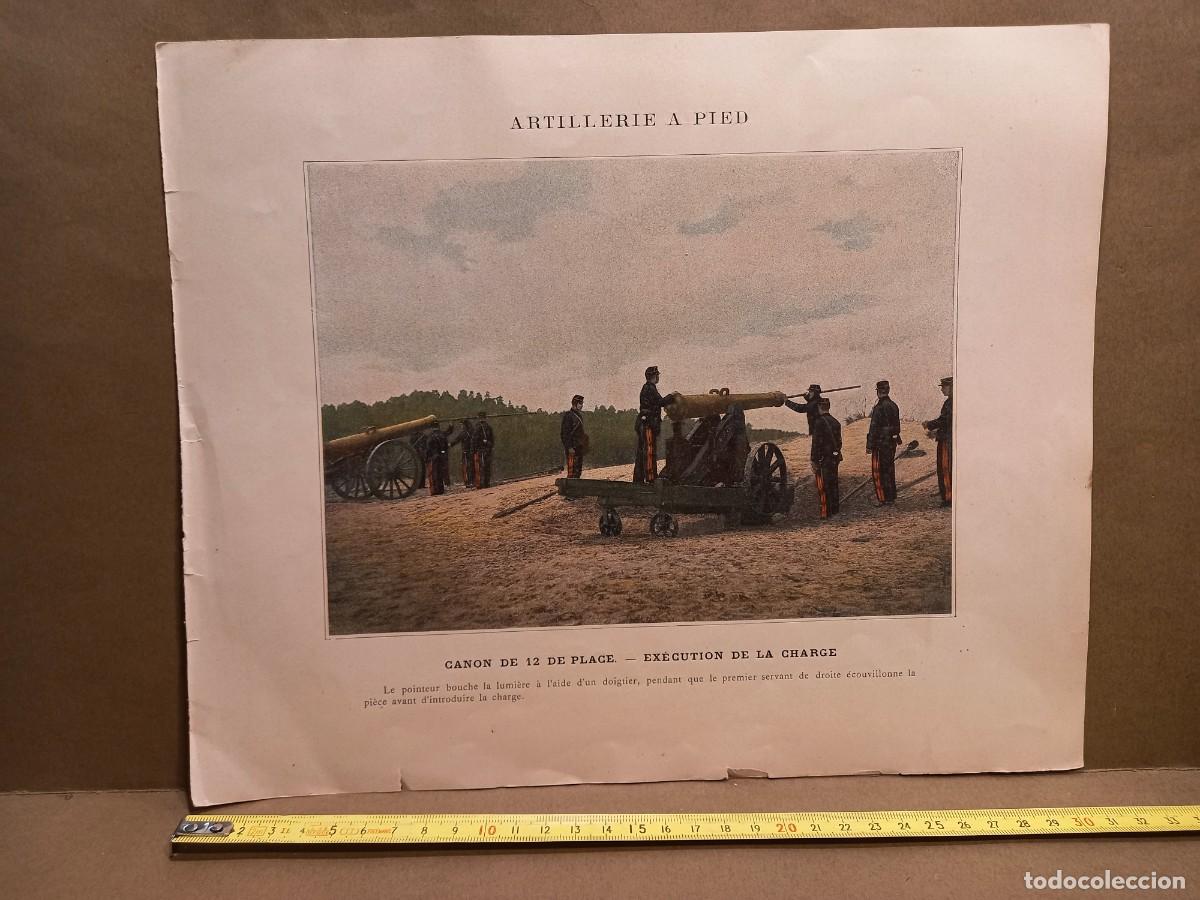 Military Antiques: MILITAR FOTOGRABADO A COLOR ARTILLERIA ARTILLERIE A PIED PRINCIPIO SIGLO XX / COMPRA M&Iacute;NIMA 5&euro;