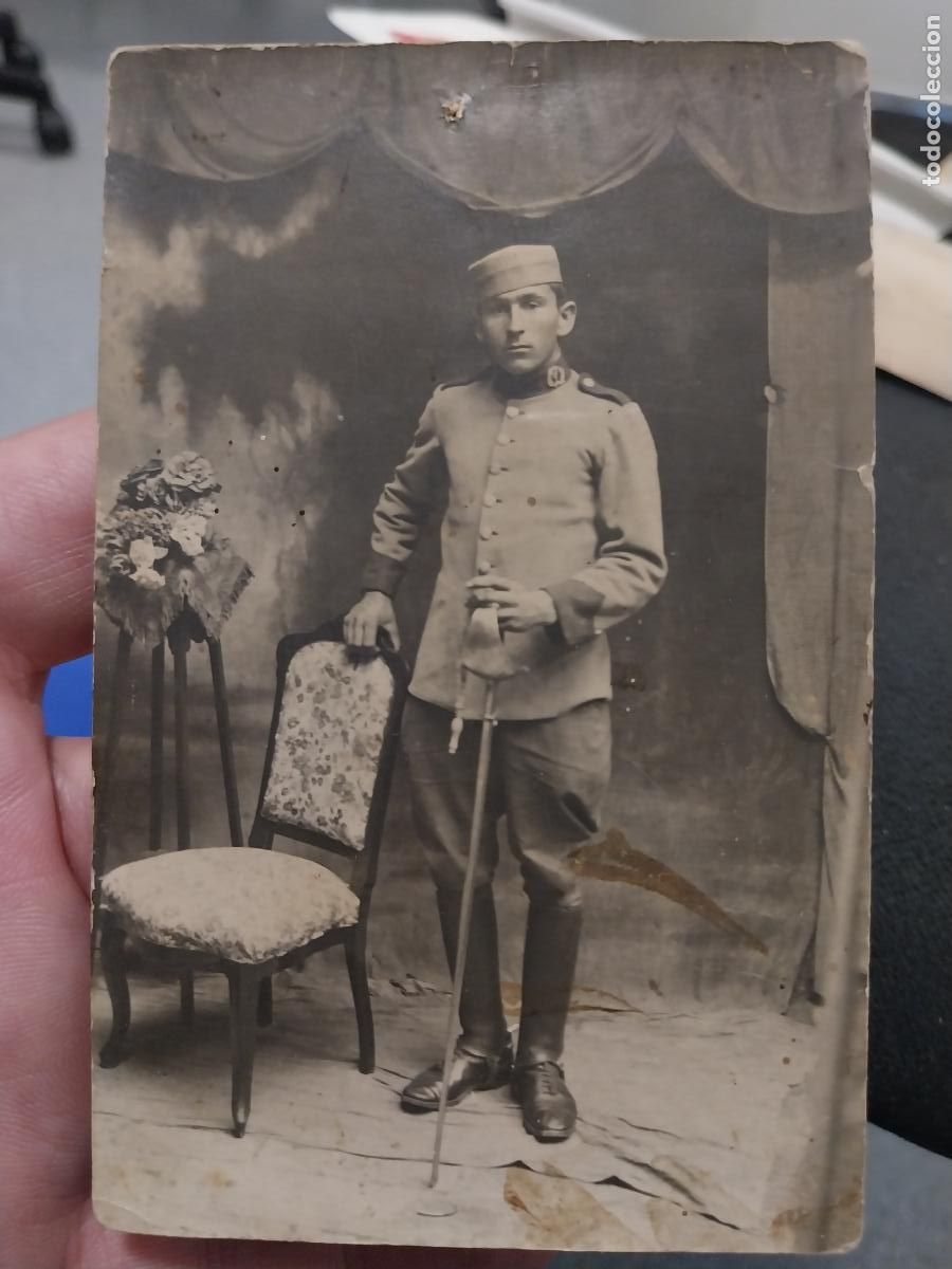 Militaria: MILITAR SOLDADO ESPADA A&Ntilde;OS 1920 1930 FOTOGRAFIA ORIGINAL DORSO POSTAL