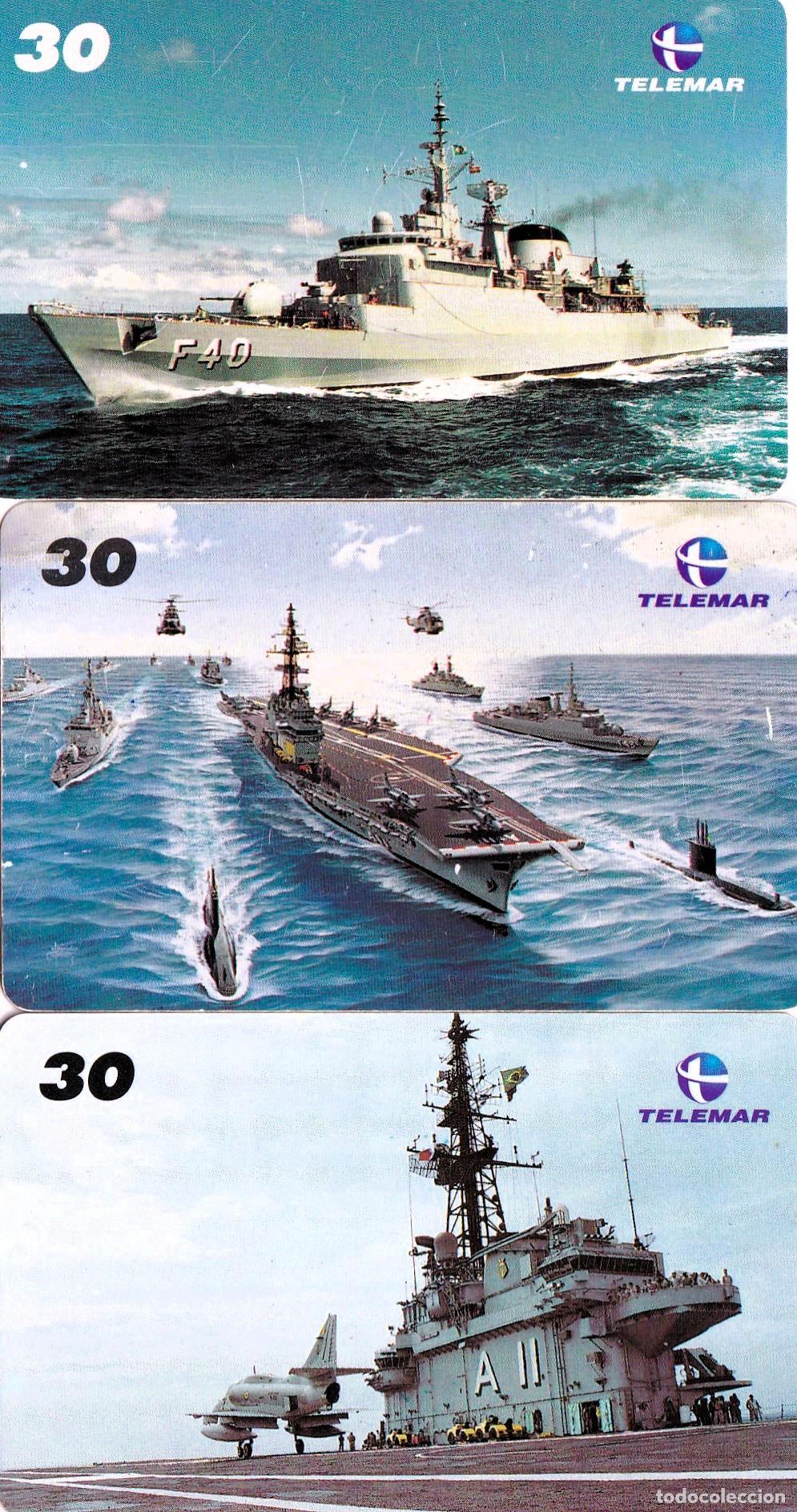 Militaria: 3 Tarjetas telef&oacute;nicas BRASIL 2001, serie Marinha Brasileira - CLC