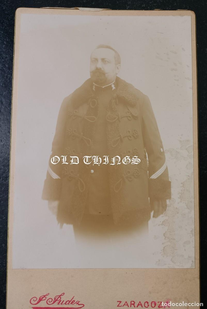 Militaria: FOTOGRAFIA ALBUMINA DE COMANDANTE DE INGENIEROS CON PELLIZA DE ASTRACAN TIPO HUSAR , FOTO JUDEZ , ZA