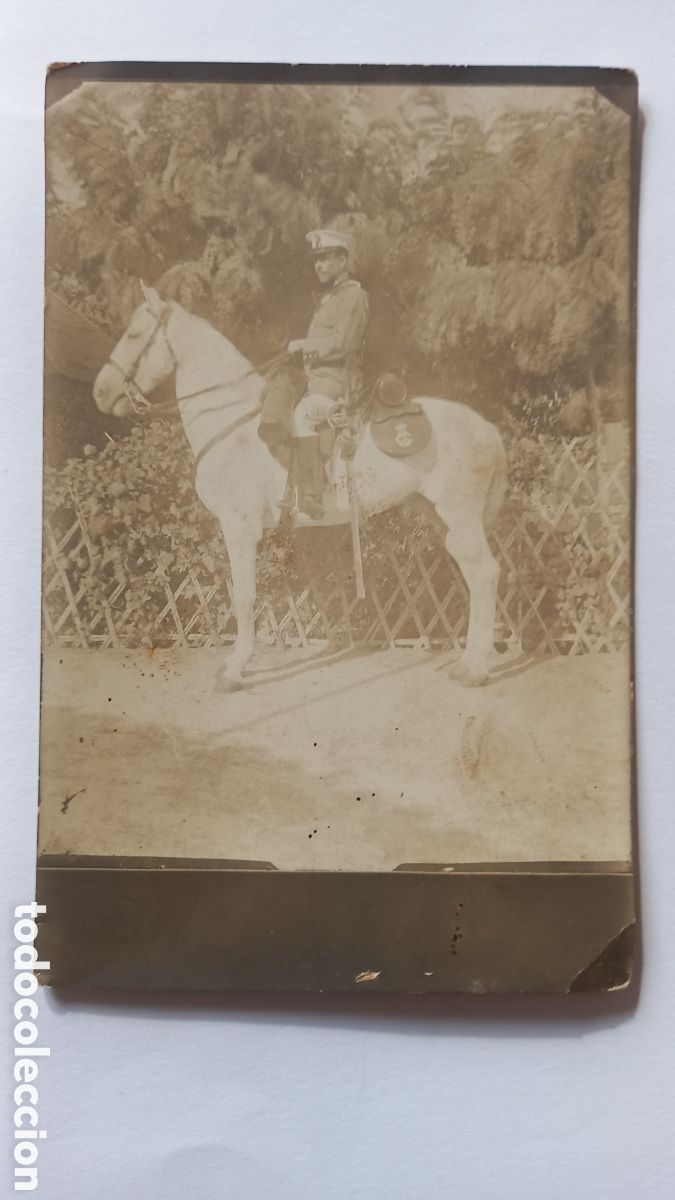 Militaria: Antigua foto militar a caballo. &Eacute;poca Alfonso XIII