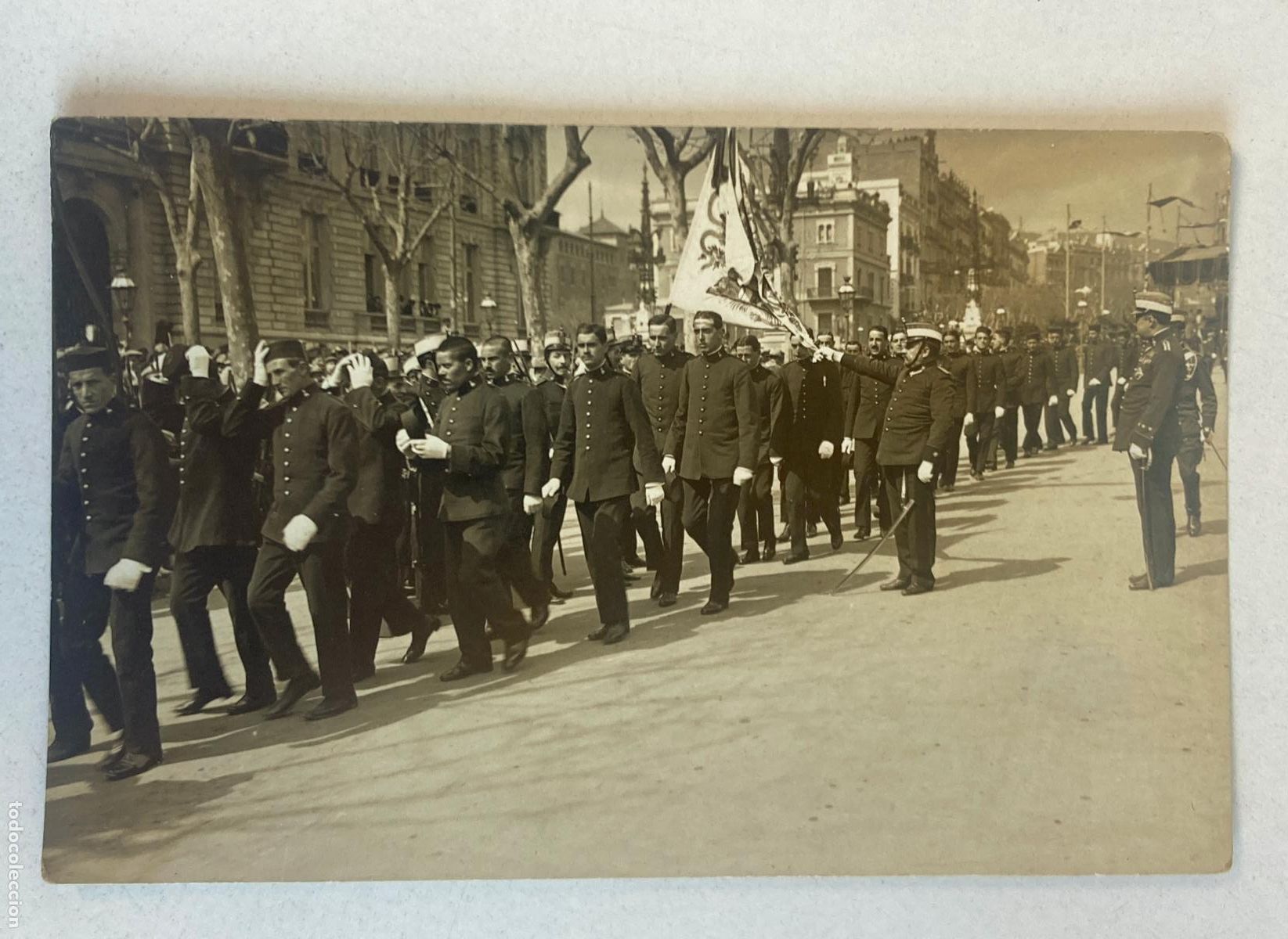 Militaria: POSTAL FOTOGRAFICA, JURA DE BANDERA, EPOCA ALFONSO XIII