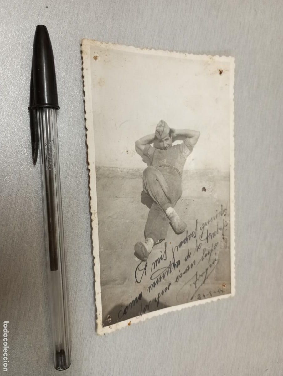 Military Antiques: FOTO TARJETA POSTAL ANTIGUA, MILITAR CON DEDICATORIA / FECHADA 24-9-1944