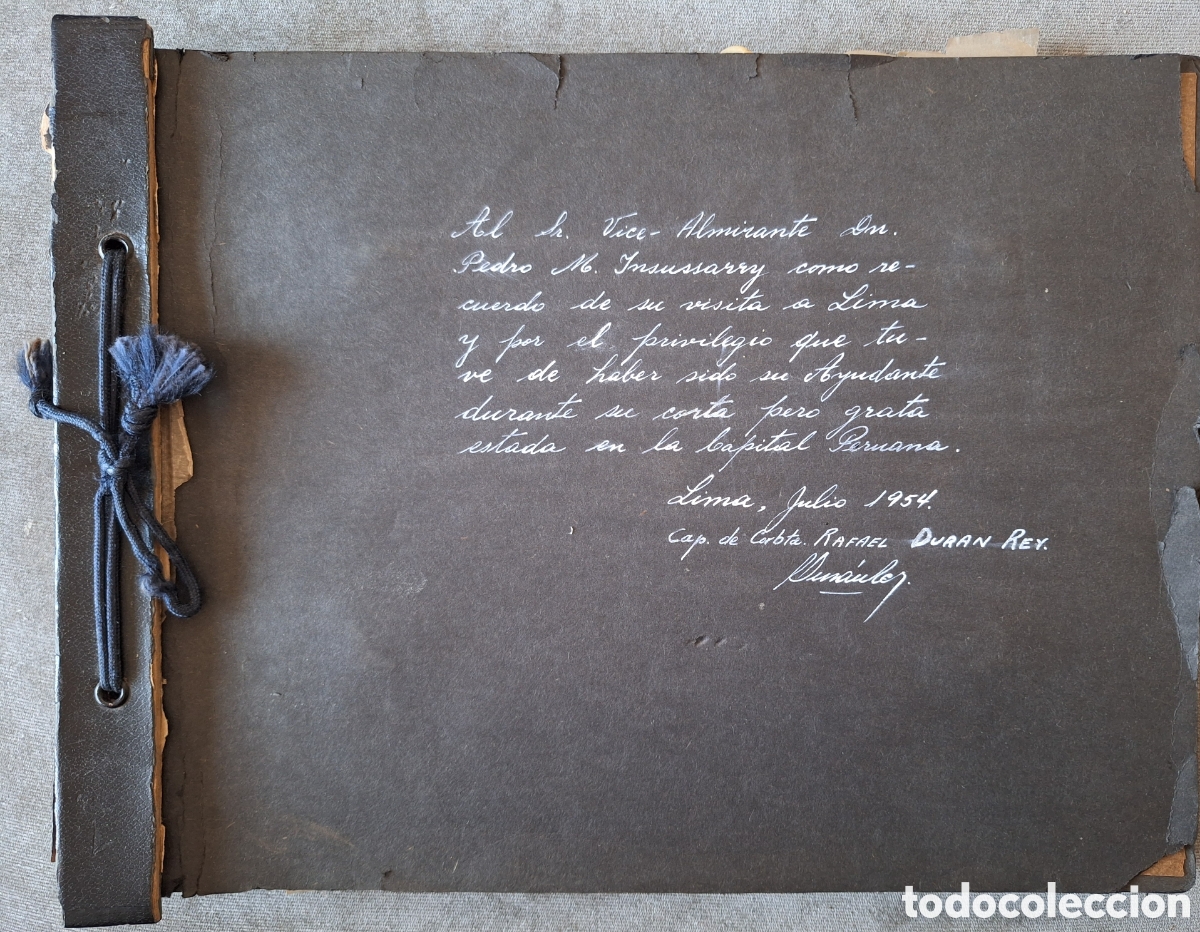 Military Antiques: ALBUM DE FOTOS RECUERDO AL VICE ALMIRANTE ARGENTINO PEDRO INSUSSARRY VISITA LIMA PERU 1954