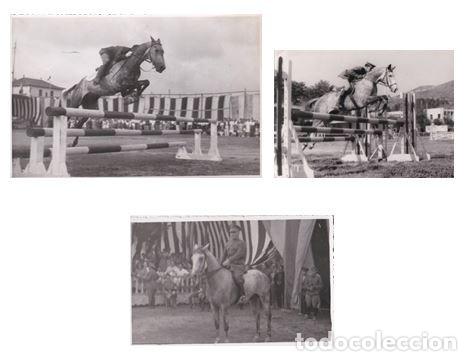 Militaria: LOTE DE 3 FOTOS DE EQUITACIÓN MILITAR, AÑOS 50