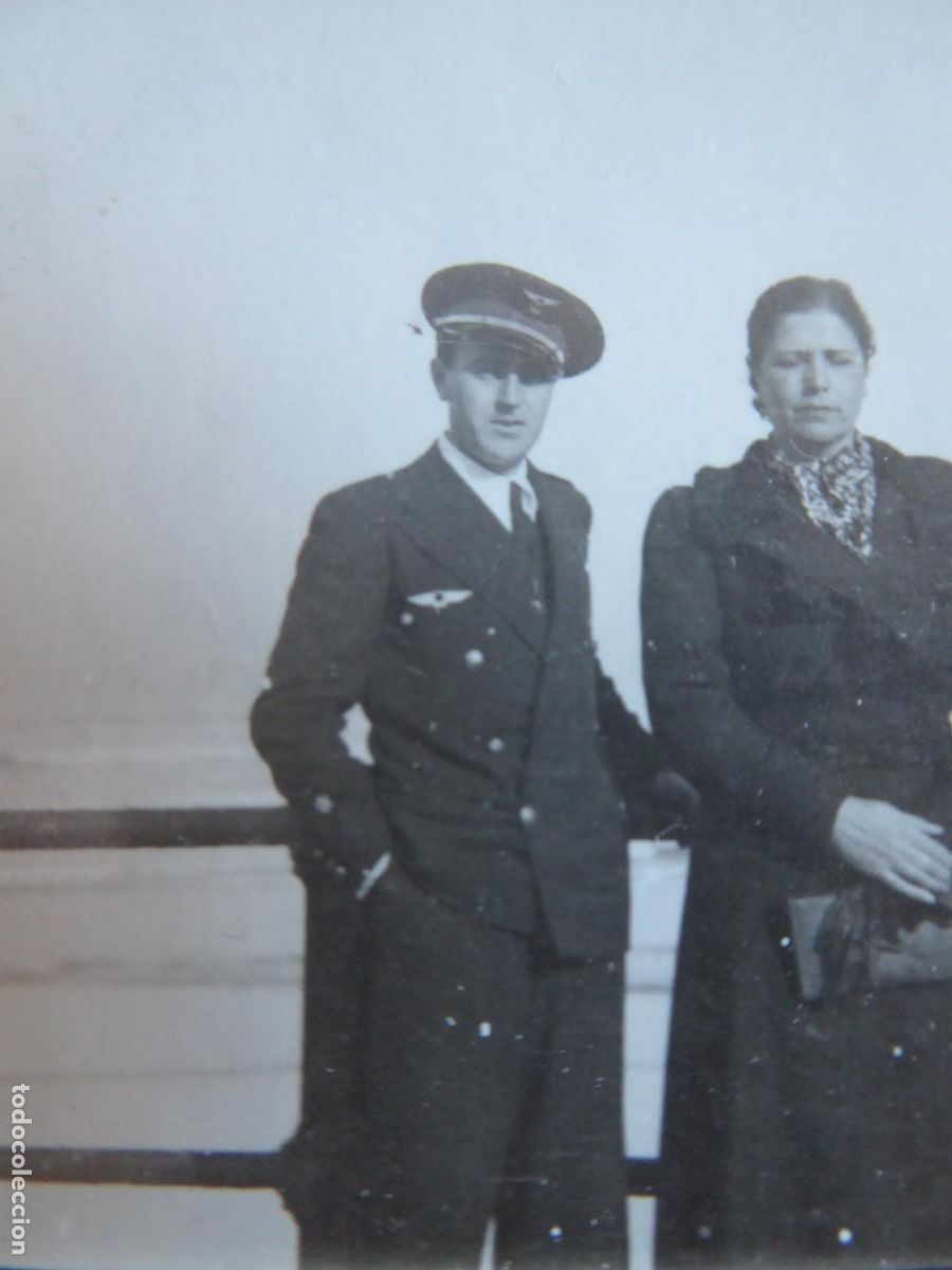 Militaria: Fotograf&iacute;a teniente aviaci&oacute;n nacional.