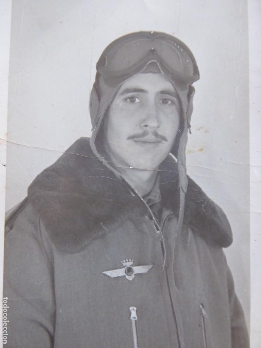 Militaria: Fotograf&iacute;a piloto aviaci&oacute;n.