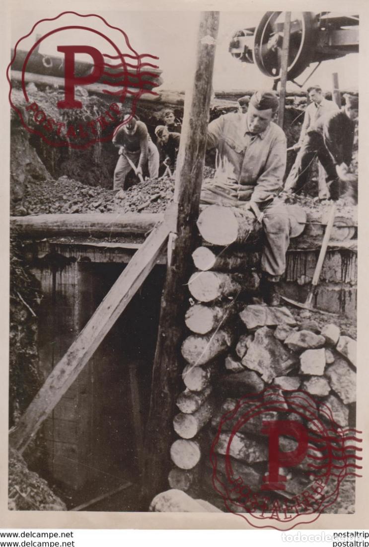 Militaria: BUNKER BAU UNTER DEM NORDLICHSTEN POLARKREIS FOTO DE PRESSE WW2 WWII WORLD WAR 2 WELTKRIEG