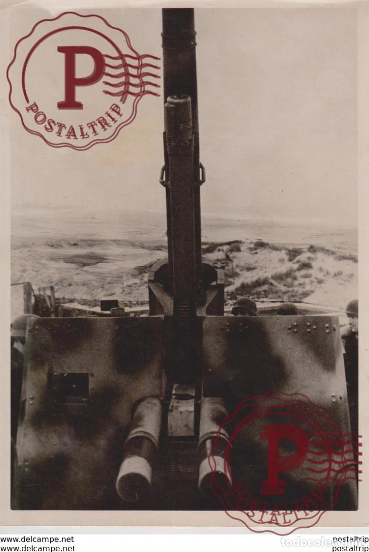 Militaria: PANZERSPERREN PANZERWERKE KUSTENGESCHUTZE FLAK KRIEGSMARINE FOTO DE PRESSE WW2 WWII WORLD WAR 2 WE