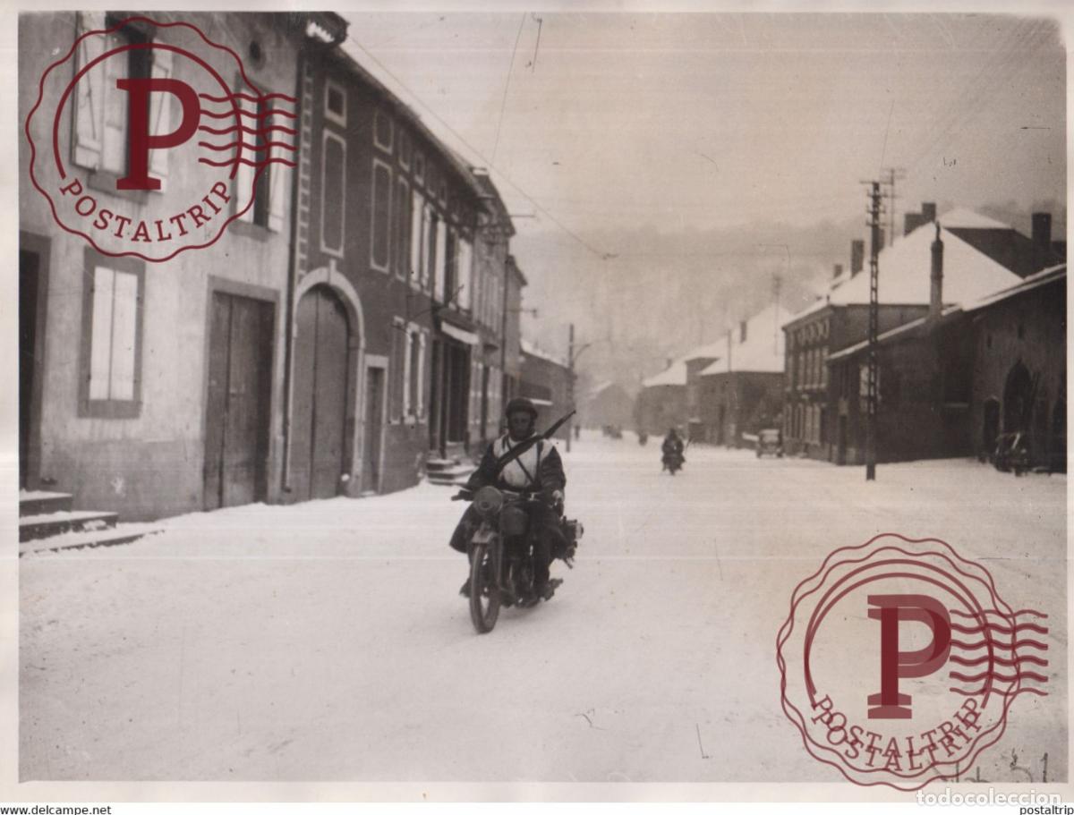 Military Antiques: WW2 MOTOCYCLISTE COLONNE MOTORISEE MOTO MOTOR CENSURE 45367 24*18cm WW2 WORLD WAR 2 SYNDICAT DE LA